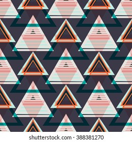 Creative Seamless abstract geometric hipster background pattern in vector. Hipster Chevron Fashion wallpaper bright colored print design .Pop art rug