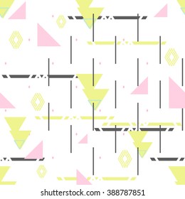 Creative Seamless abstract geometric hipster background pattern in vector. Hipster Chevron Fashion wallpaper bright colored print design .Pop art rug