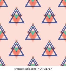 Creative Seamless abstract geometric triangle background pattern in vector. Hipster Chevron Fashion wallpaper pastel colored print design .Pop art rug invitation