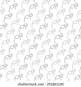Creative seamless background with glasses. Abstract monochrome vector backdrop in  gray color