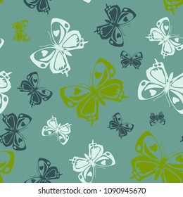 Creative seamless butterfly iterative background isolated on contrast back layer. Nature butterfly repeat theme vector. Wildlife insect fauna backdrop for advert.