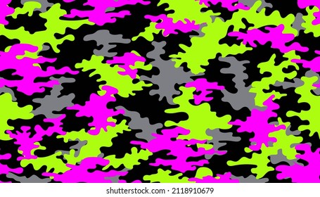 Creative seamless colorful camouflage with spots. Modern design for different textures.