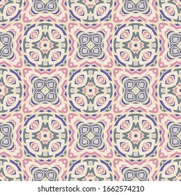 Creative seamless colorful ornament for design and backgrounds, vector pattern in pink and violet.