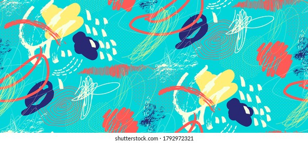 Fondo creativo de caricatura transparente con diferentes formas y texturas. Collage. Vector