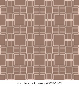 creative seamless geometric background with square line elements. vector illustration. beige color