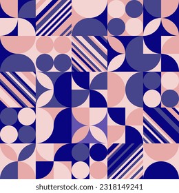 Diseño de mosaico geométrico creativo e impecable Resumen Patrón Decorativo Ornamento Fondo Hogar Moderno Vector Ilustración Color suave. SSTKabstract