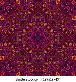 Creative seamless ornament of simple geometry shapes structure. Graphic oriental motif. Tile print. Small elements geometry. Vector patchwork pattern.