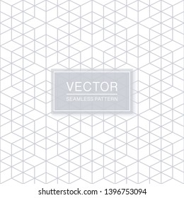 Creative seamless ornamental pattern - delicate grid design. Geometric oriental background. White and grey monochrome eastern texture
