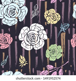 Creative Seamless pastel pattern. Artistic universal background. Hand Drawn textures. Design for fashion, textile, poster, card, invitation, header, cover, placard, brochure, fabric.