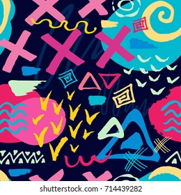 Creative Seamless pattern. Artistic universal background. Hand Drawn textures. Design for poster, card, invitation, header, cover, placard, brochure, fabric.