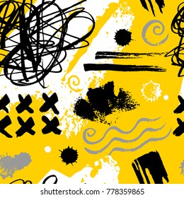 Creative Seamless pattern. Artistic universal background. Hand Drawn textures. Design for poster, card, invitation, header, cover, placard, brochure, fabric.