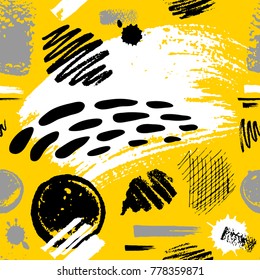 Creative Seamless pattern. Artistic universal background. Hand Drawn textures. Design for poster, card, invitation, header, cover, placard, brochure, fabric.