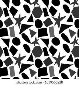 Patrón creativo sin fisuras con hermosos elementos abstractos brillantes. Textura colorida para cualquier tipo de diseño. Fondo abstracto gráfico. Arte contemporáneo. Estilo moderno de moda.	