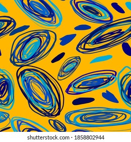 Creative seamless pattern with beautiful bright abstract elements. Colorful texture for any kind of a design. Graphic abstract background. Contemporary art. Trendy modern style.	