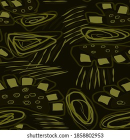 Creative seamless pattern with beautiful bright abstract elements. Colorful texture for any kind of a design. Graphic abstract background. Contemporary art. Trendy modern style.	