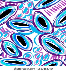 Creative seamless pattern with beautiful bright abstract elements. Colorful texture for any kind of a design. Graphic abstract background. Contemporary art. Trendy modern style.	