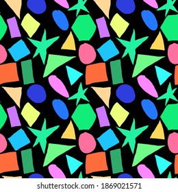 Creative seamless pattern with beautiful bright abstract elements. Colorful texture for any kind of a design. Graphic abstract background. Contemporary art. Trendy modern style.	
