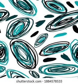 Creative seamless pattern with beautiful bright abstract elements. Colorful texture for any kind of a design. Graphic abstract background. Contemporary art. Trendy modern style.	