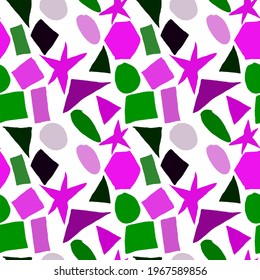 Creative seamless pattern with beautiful bright abstract elements. Colorful texture for any kind of a design. Graphic abstract background. Contemporary art. Trendy modern style.	