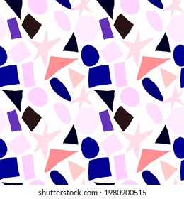 Creative seamless pattern with beautiful bright abstract elements. Colorful texture for any kind of a design. Graphic abstract background. Contemporary art. Trendy modern style.	