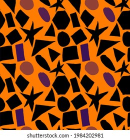 Creative seamless pattern with beautiful bright abstract elements. Colorful texture for any kind of a design. Graphic abstract background. Contemporary art. Trendy modern style.	