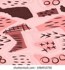 Creative seamless pattern with beautiful bright abstract elements. Colorful texture for any kind of a design. Graphic abstract background. Contemporary art. Trendy modern style.	