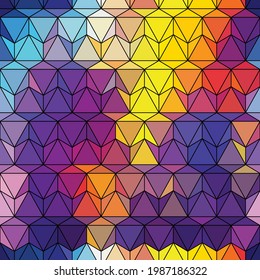 Creative seamless pattern of bright geometric shapes. An element for your flyer design and invitations to bright parties, unique banners, magazines, phone cases, presentations. Vector illustration.
