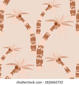 Creative seamless pattern with cartoon forest. Bright summer print with tropical leaves. Tropical pattern. Jungle exotic summer print. 