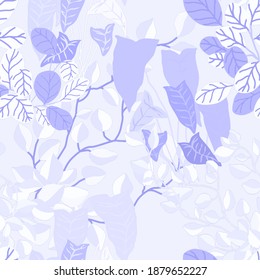 Creative seamless pattern with cartoon forest. Bright summer print with tropical leaves. Tropical pattern. Jungle exotic summer print.	