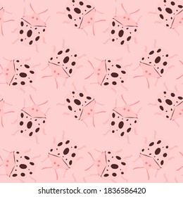 Creative seamless pattern with colorful hand drawn beetles. Colorful print for any design. 