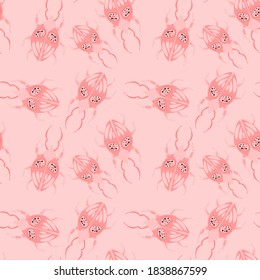 Creative seamless pattern with colorful hand drawn beetles. Colorful print for any design.	
