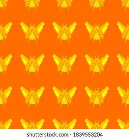 Creative seamless pattern with colorful hand drawn beetles. Colorful print for any design.	