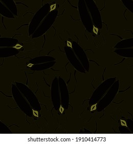 Creative seamless pattern with colorful hand drawn beetles. Colorful print for any design.	