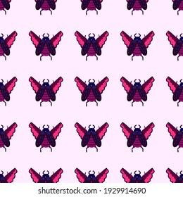 Creative seamless pattern with colorful hand drawn beetles. Colorful print for any design.	