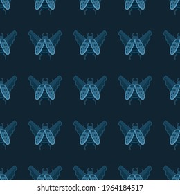 Creative seamless pattern with colorful hand drawn beetles. Colorful print for any design.	