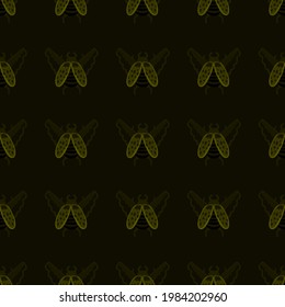 Creative seamless pattern with colorful hand drawn beetles. Colorful print for any design.	