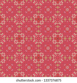 Creative seamless pattern for decoration. Print for paper wallpaper, tiles, textiles in red.