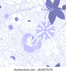 Creative seamless pattern with flowers in ethnic style. Floral decoration. Traditional paisley pattern. Textile design texture.Tribal ethnic vintage seamless pattern. Asian art.