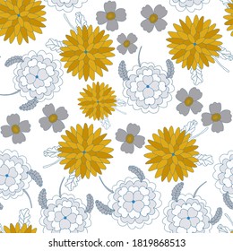 Creative seamless pattern with flowers in ethnic style. Floral decoration. Traditional paisley pattern. Textile design texture.Tribal ethnic vintage seamless pattern. Asian art.