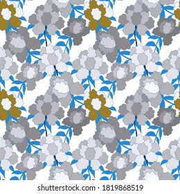 Creative seamless pattern with flowers in ethnic style. Floral decoration. Traditional paisley pattern. Textile design texture.Tribal ethnic vintage seamless pattern. Asian art.