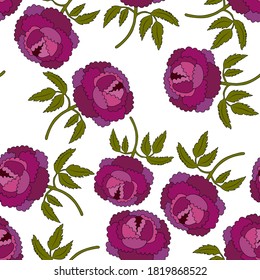 Patrón creativo sin costuras con flores de estilo étnico. Decoración floral. Patrón tradicional de paisajes. Textil de diseño textil.Patrón inmaterial tribal étnico. Arte asiático.