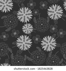 Creative seamless pattern with flowers in ethnic style. Floral decoration. Traditional paisley pattern. Textile design texture.Tribal ethnic vintage seamless pattern. Asian art.