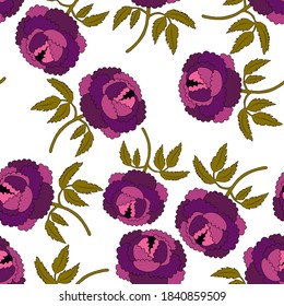 Patrón creativo sin costuras con flores de estilo étnico. Decoración floral. Patrón tradicional de paisajes. Textil de diseño textil.Patrón inmaterial tribal étnico. Arte asiático.	