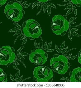Creative seamless pattern with flowers in ethnic style. Floral decoration. Traditional paisley pattern. Textile design texture.Tribal ethnic vintage seamless pattern. Asian art.	