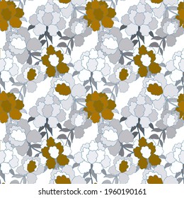 Creative seamless pattern with flowers in ethnic style. Floral decoration. Traditional paisley pattern. Textile design texture.Tribal ethnic vintage seamless pattern. Asian art.	