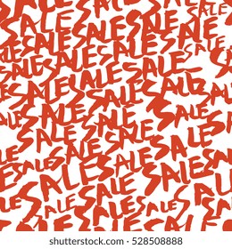 Creative seamless pattern with lettering "Sale". Textures made with ink. Hand-drawn for your designs: posters, invitations, cards, etc. Vector.