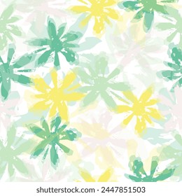 Creative seamless pattern. Modern design. Alcohol ink. Vector illustration.  Watercolor vector design of rose, hydrangea and daisy flowers