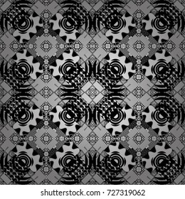 Creative seamless pattern, modern diagonal abstract background with geometric elements. White, gray and black diagonal tiles. Vector stock illustration in a modern flat style.