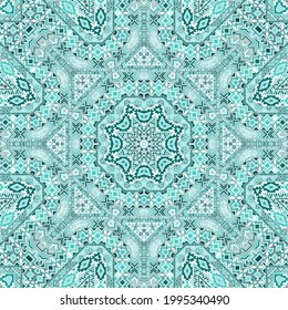 Patrón transparente creativo de la composición de formas simples de geometría. Diseño gráfico asiático. Impresión de mosaico. Textura de elementos pequeños. Ornamento vectorial de bordado.