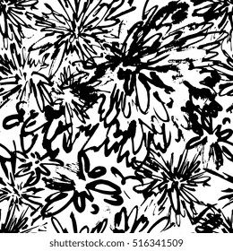 Creative seamless pattern. Textures made with ink. Hand-drawn for your designs: posters, invitations, cards, etc. Vector.